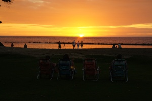 Enjoying a Maui sunset